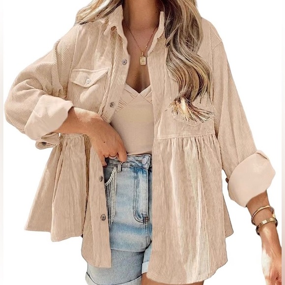 Tops - Corduroy Peplum Top